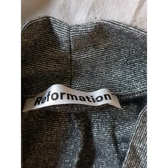 Reformation Bailey Knit Top Sparkle Black Pullover Long Sleeve Mock Neck - Picture 9 of 10